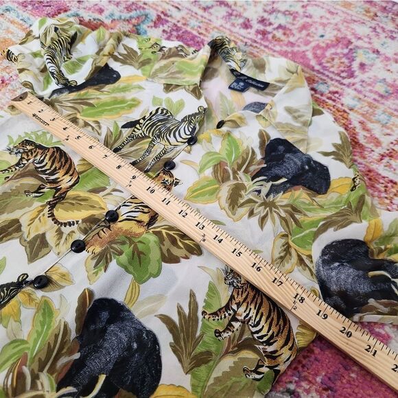 RJ Collection 100% Silk Safari Shirt Small - Picture 10 of 10